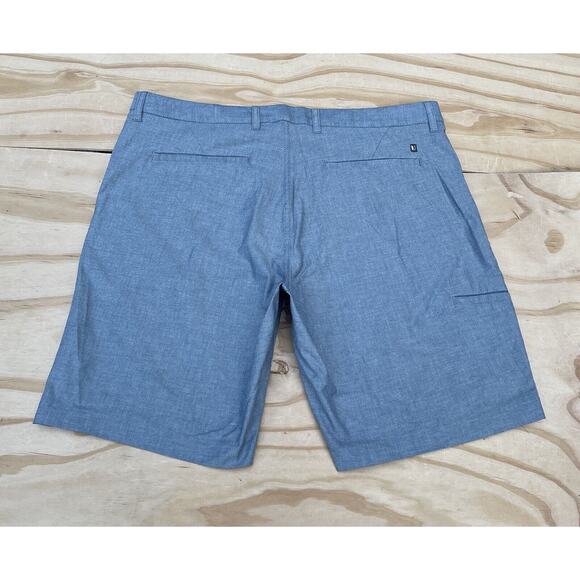 LINKSOUL Flat Front Shorts Casual Golf High Quality Bluish Men's Gray SIZE 38 - Picture 5 of 7
